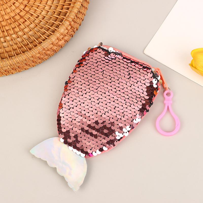 Lovely Sequined Mermaid Tail Coin Purse Cute Small Wallet Money Change Pouch Earphone Storage Bags For Children Gifts