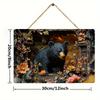 2D Flat Wooden Sign 30*20cm Vintage Bear In The Forest Wooden Wall Art Decorative Sign for Bedroom, Farmhouse Decor, Decorative Wall Poster