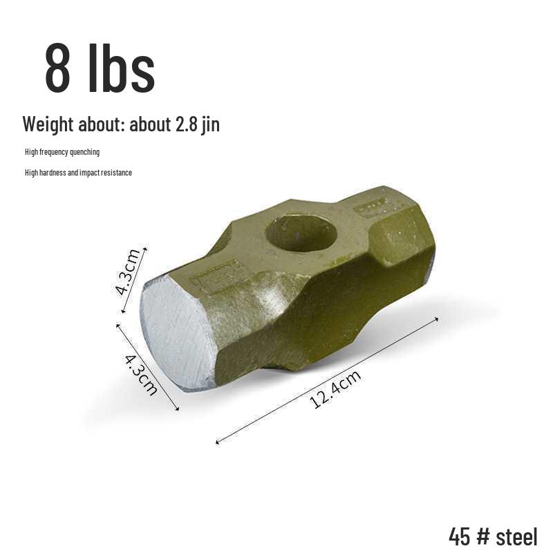 Сверхпрочный большой кувалда: Взрывозащищенный стальной молоток каменщика, восьмигранный, с ручкой, для колки камня и стен.