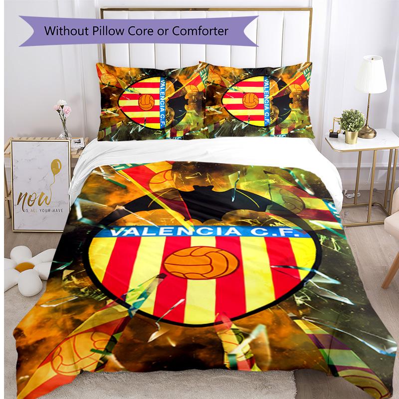 Valencia CF Printed 3PCS Bedding Set Soft Breathable Duvet Cover Pillowcases Set Washable Bedroom Decor Home Gift