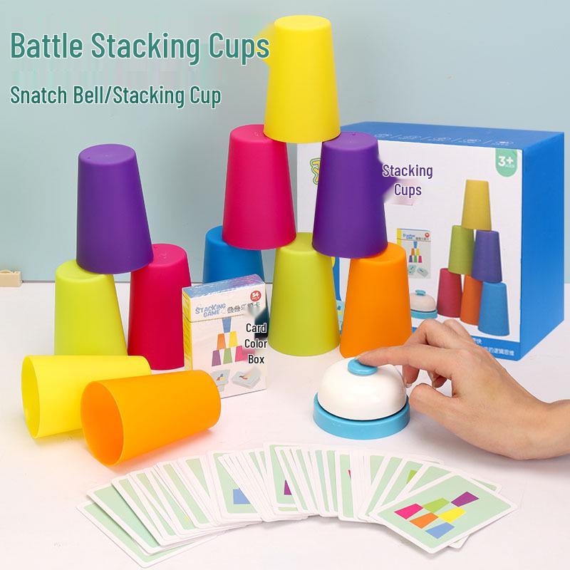 Kindergarten Stacking Cup Toy: Double Interaction Cognitive Puzzle Game for Children