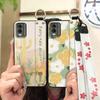 Waterproof Back Cover Phone Case For Nokia C32 Anti-dust Flower Kickstand Wrist Strap Phone Holder Shockproof Wristband
