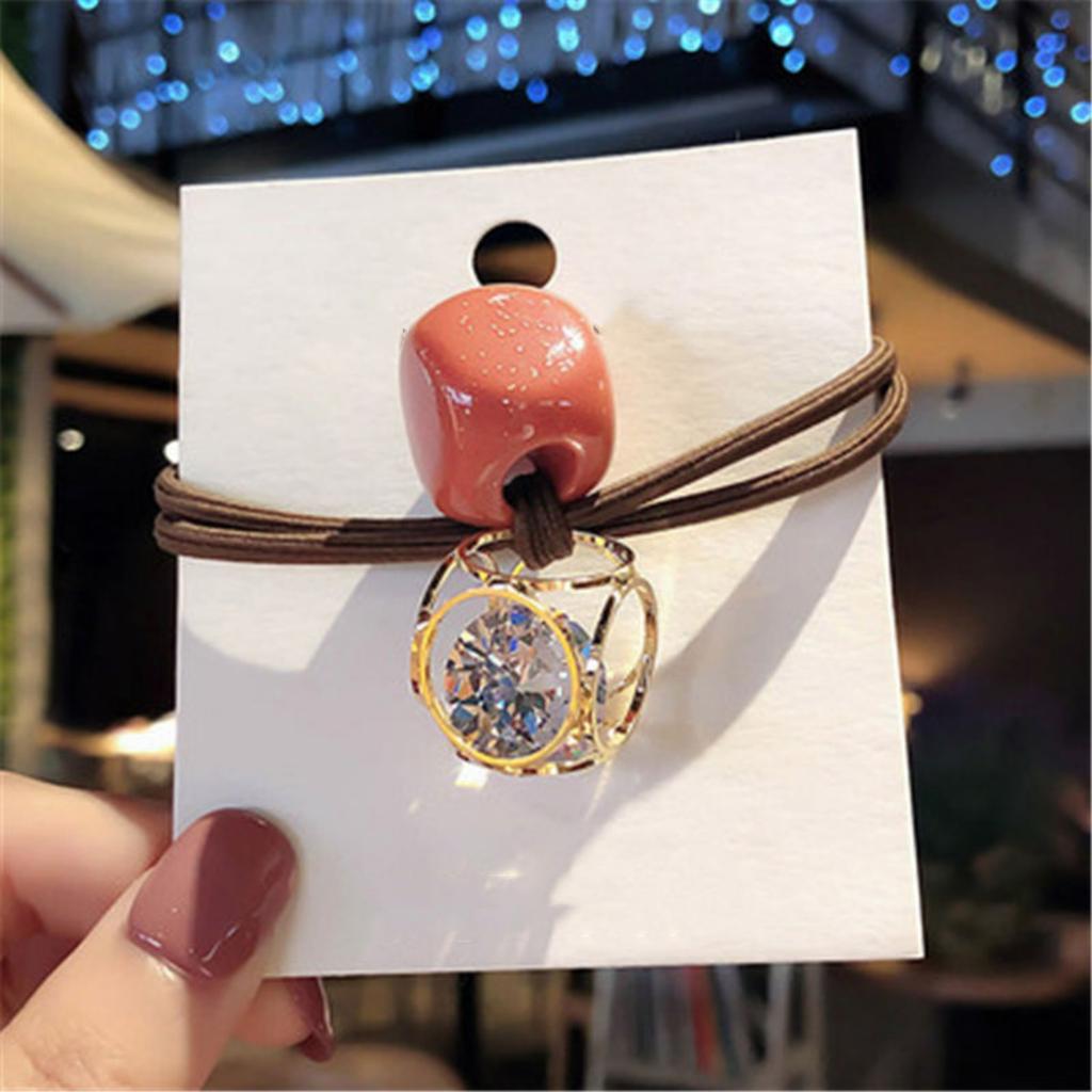 5 шт. Вырез в виде головы, хрустальная резинка для волос, резинка для волос, веревка для волос, подходит для дам и девушек, аксессуары для волос