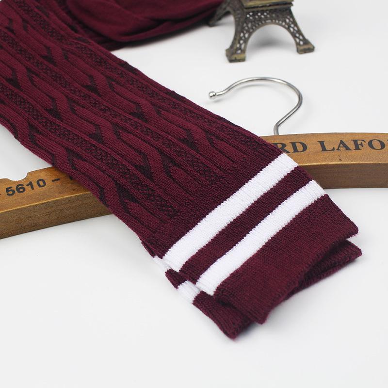 Женские полосатые хлопковые длинные носки Японские JK Черные Белые Гольфы выше колена Студентки Девушки Однотонные Длинные Гольфы Грелки для ног