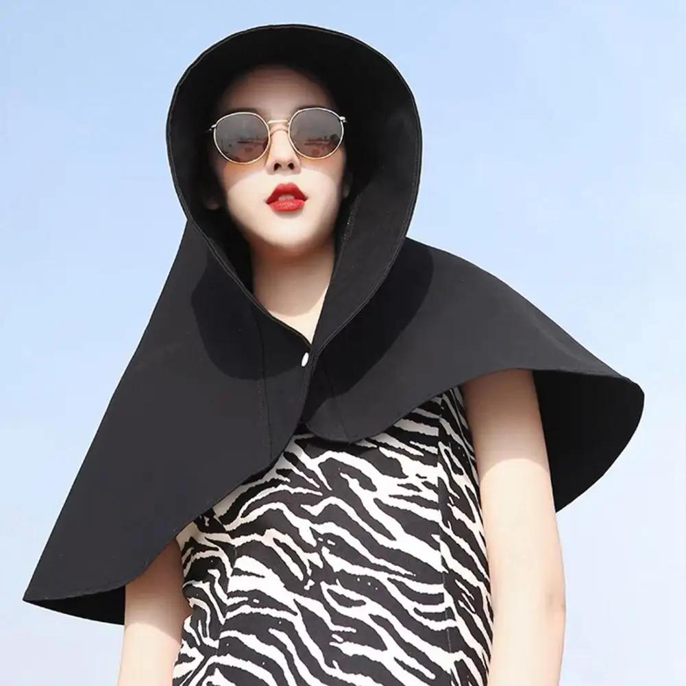 Summer Women's Sun Protection Hat Large Brim UV Protection Face Covering Neck Guard Hat Adjustable