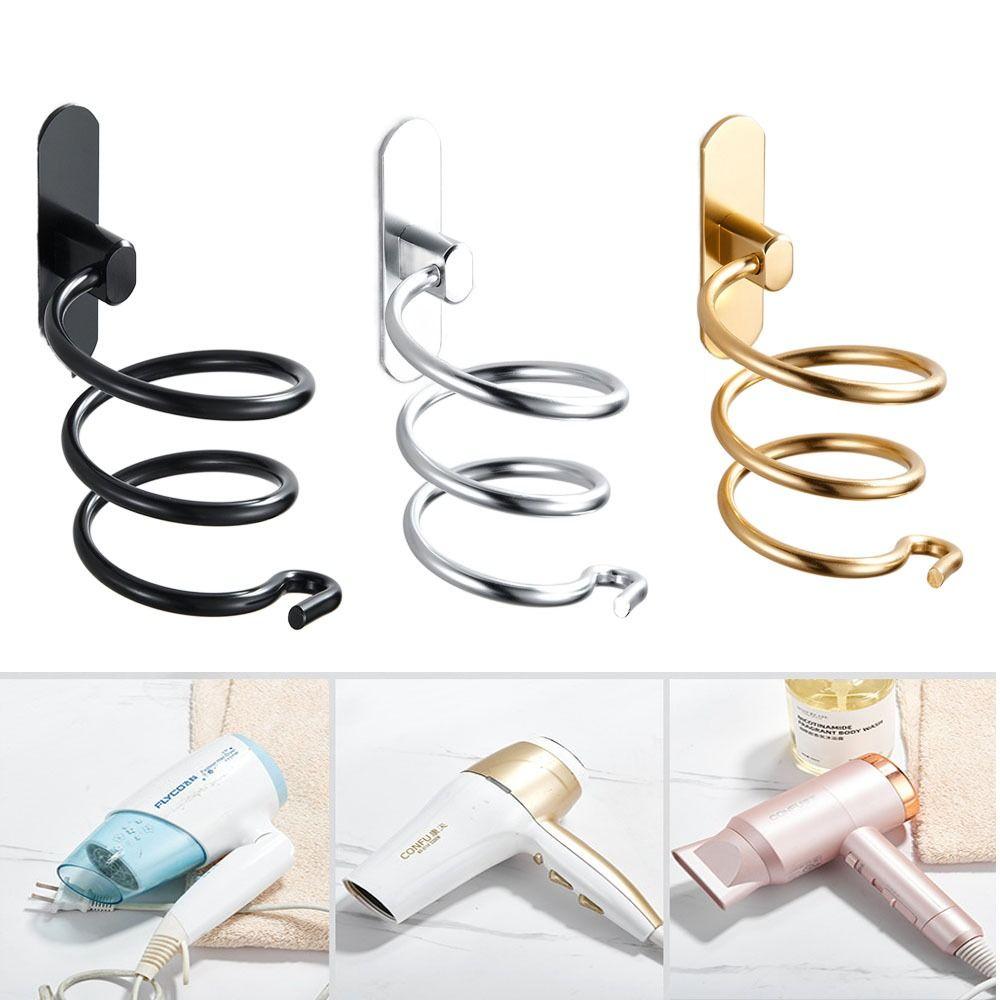 Ванная комната и туалет Дырокол Бесплатная полка для хранения Держатель для фена Стойка для фена Органайзер Инструмент