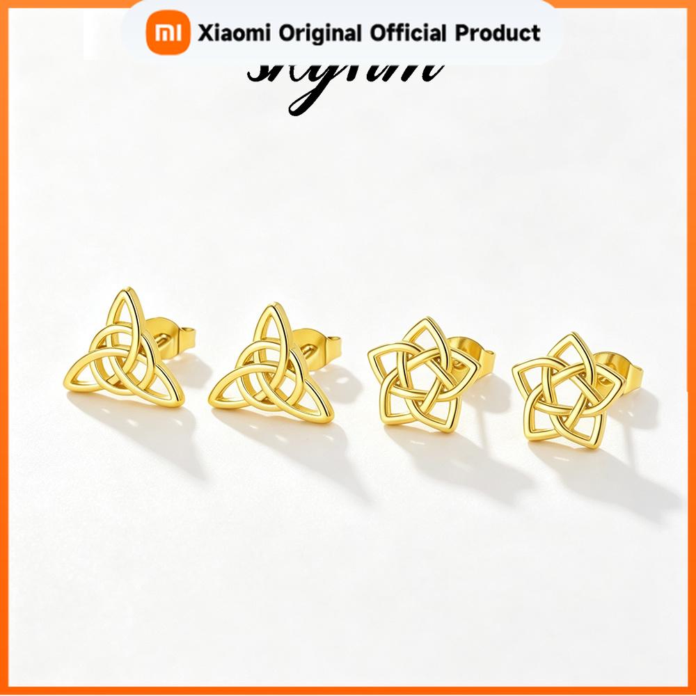 Xiaomi Skyrim Trinity Knot Stud Earrings Stainless Steel Triquetra Celtics Knot Earring for Women Irish Vintage Amulet Jewelry Gift