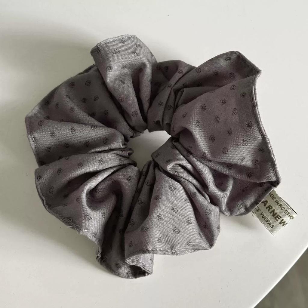 Retro Style Simple Wrapped Double Deck Striped Wooden Ear Edge Elastic Hair Rope Lazy High-End Ball Hair Band  Scrunchie