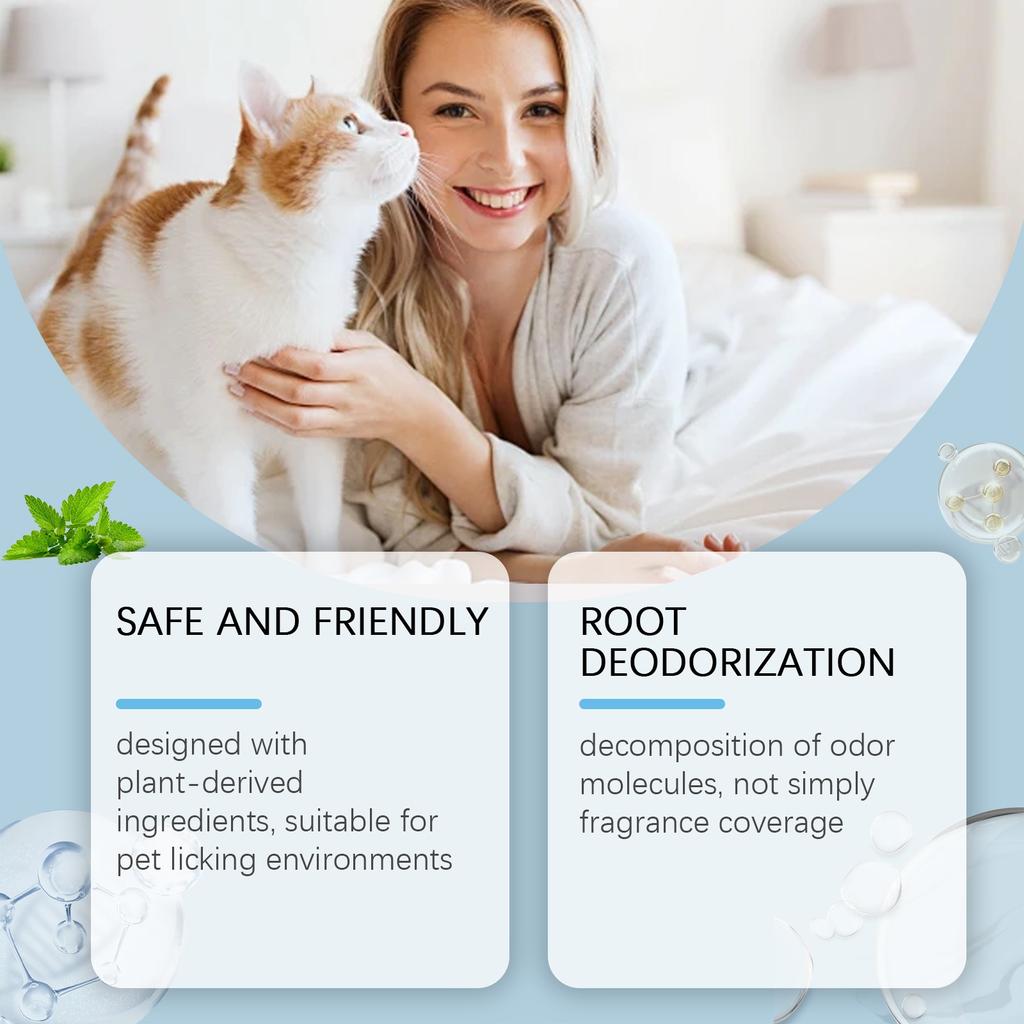 Дезодорирующий спрей для домашних животных для удаления запаха питомца, спрей сухой и свежий, удобный спрей для кошек и собак 280 мл