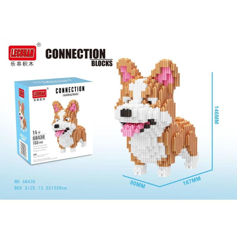 Linkgo Connection строительные блоки колли хаски бульдог корги шнауцер 3D модель животное собака мини-кирпичи рисунок игрушечные лошадки для детей подарок
