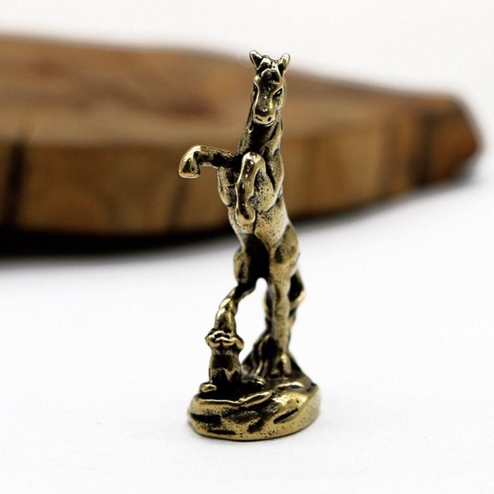 Лошадь в китайском стиле миниатюрная твердая латунь имитация животного орнамент игрушка животное