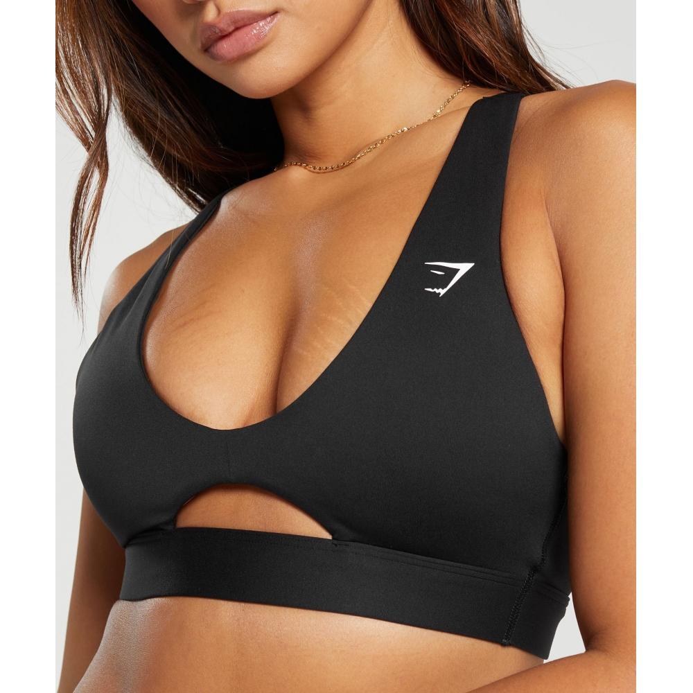 Gymshark Спортивный бюстгальтер Peek A Boo черный b8A5z Bb2j