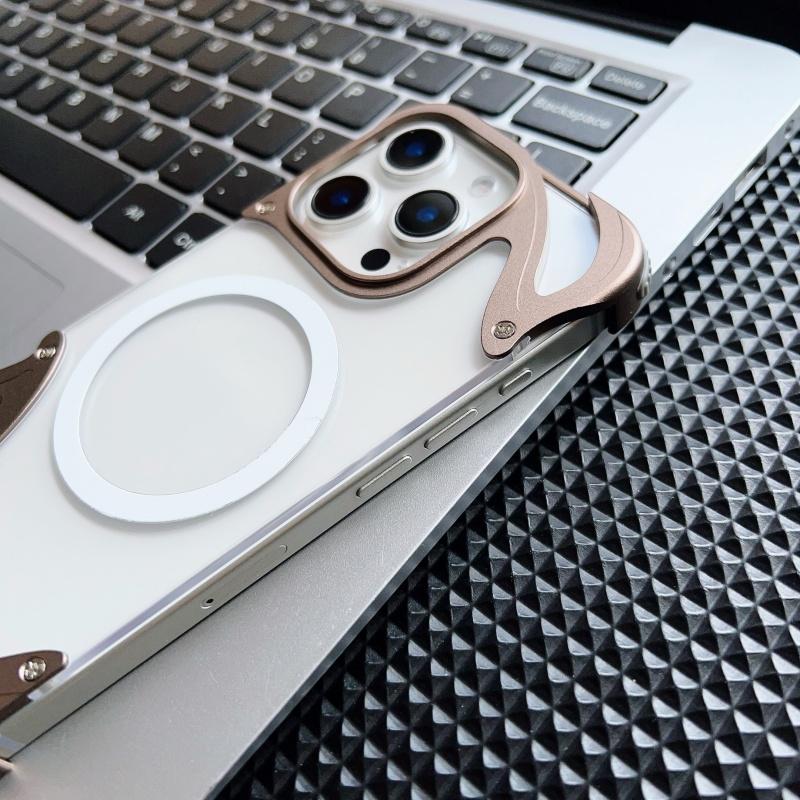 2025 Новый магнитный металлический чехол Dolphin Borderless Anti Drop Case с присоской, подходит для iPhone 15/16 Promax/16 Pro Phone 14 pro max Cases