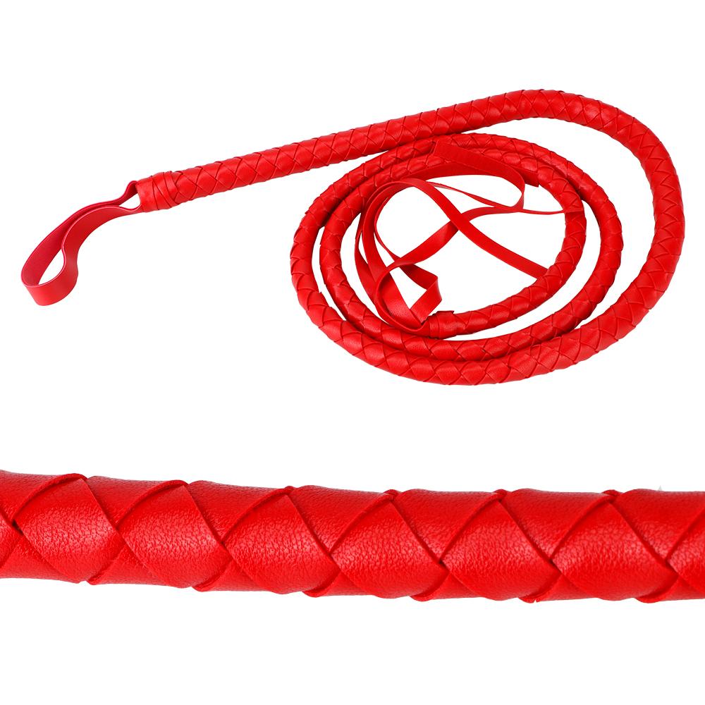 PU Leather Long Whip Spanking Paddle Role Cosplay Adult Product Sex Toys for Couples 2M