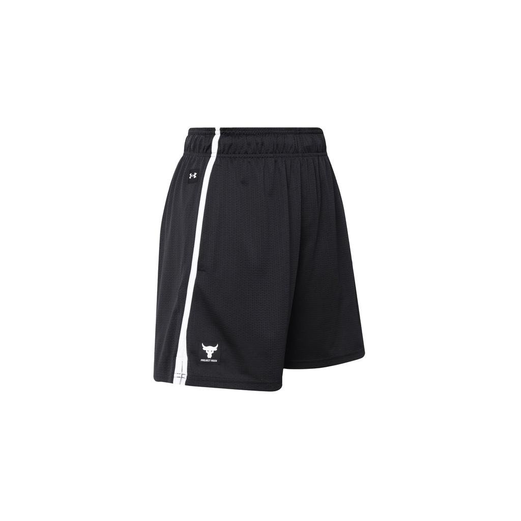 Under Armour UA Project Rock Payoff Letter Print Loose Fit Sports Shorts Men Shorts Black 1383192-001
