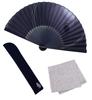 Складной стильный деловой веер Складной веер и набор носовых платков для удачи [Osaka Choseido] Мужской веер, Сумка, Чехол, (Темно-синий филин)