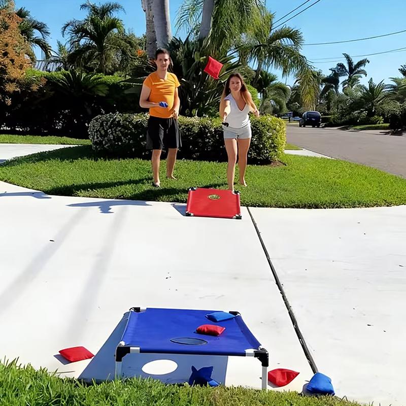 Набор игр для метания мешков с песком на открытом воздухе Портативная игра Corn Hole Складные игры для бросков на заднем дворе Кемпинг Командные виды спорта Подарок для взрослых и детей