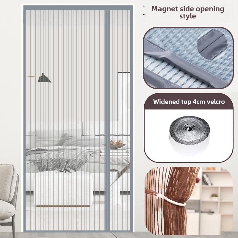 Магнитная москитная штора, открывающаяся вбок — сетка на липучке без сверления для спальни, самозакрывающаяся защита от мух и насекомых.