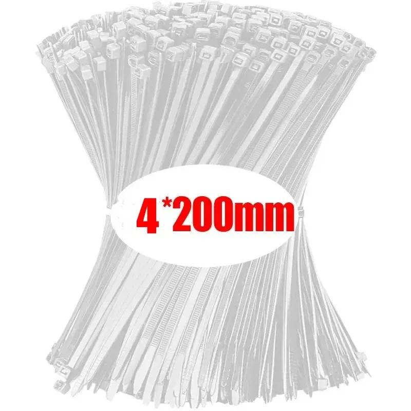 100/1000Pcs Wholesale Plastic Nylon Cable Ties Self-locking Cord Straps Adjustable Cable Fastening Loop Home Office Wire Zip Tie