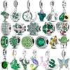 925 Sterling Silver Green Series Tree Cactus Avocado Pendant DIY Charm Beads Fit Charms Bracelet Women Jewelry