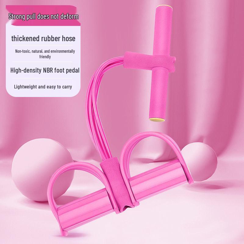 Тренажер для похудения живота и талии с эластичной веревкой для приседаний и педалями для ног