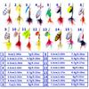 16PCS Rotate Spinnerbait Metal Spoon Spinner Fishing Lure Hard Bait With Feather Treble Hooks with Bag Spinnerbait Tackle