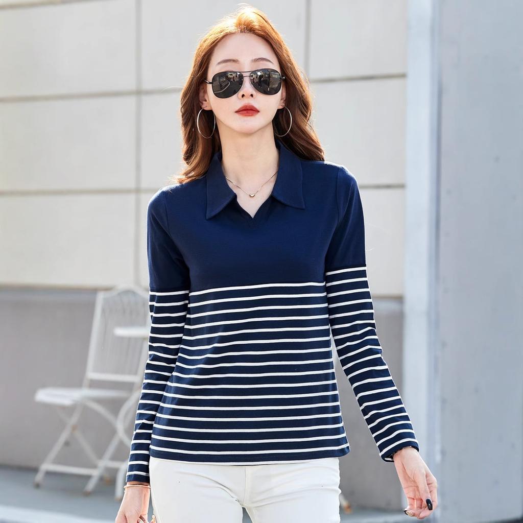 Хлопковая водолазка футболка весна женская корейская футболка с длинным рукавом на пуговицах женская повседневная однотонная Camisetas Mujer