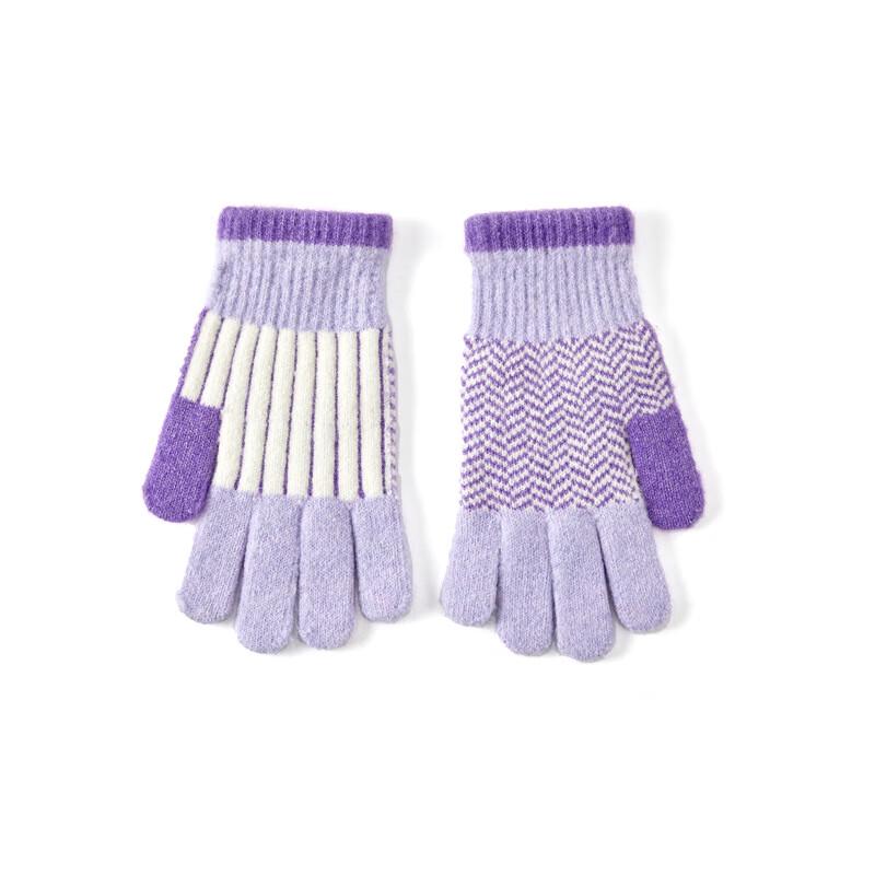 Unisex Japanese Reversible Color Block Knitted Winter Gloves
