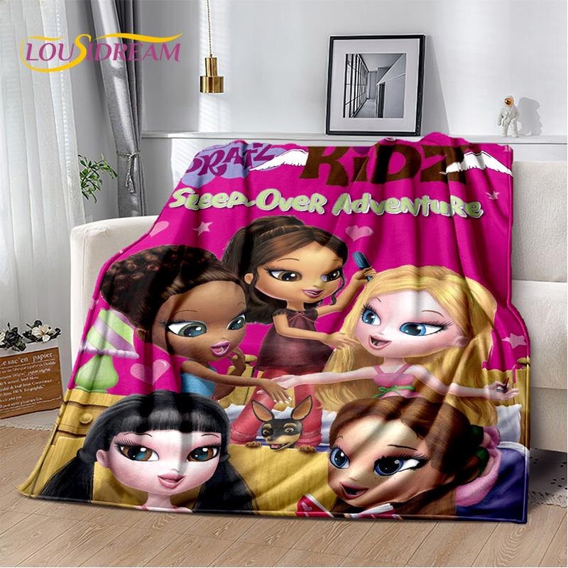 Мультяшная кукла Bratz Детские 3D-печатные мягкие одеяла, Теплое плед-покрывало, Удобное одеяло для пикника, кроватей, дивана, дома, спальни