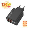 Total 120W 4 Ports USB Charger PD Type C Fast Charging Mobile Phone Adapter For iPhone Samsung Xiaomi QC 3.0 Wall Charger