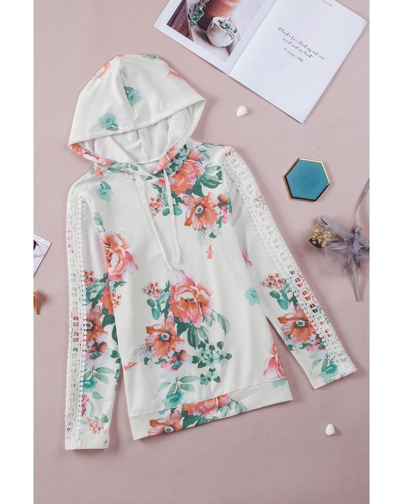 Azura Exchange Худи с длинными рукавами и контрастным кружевом