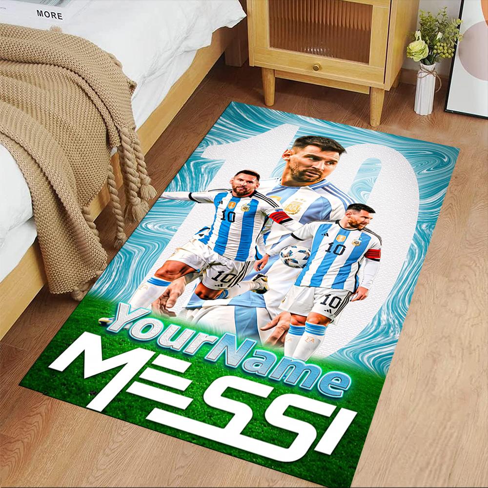 Messi Customize Your Name Carpet Perfect for Hallway Study room Entryway Bedrooms Anti-slip Rug Anime Office Decor