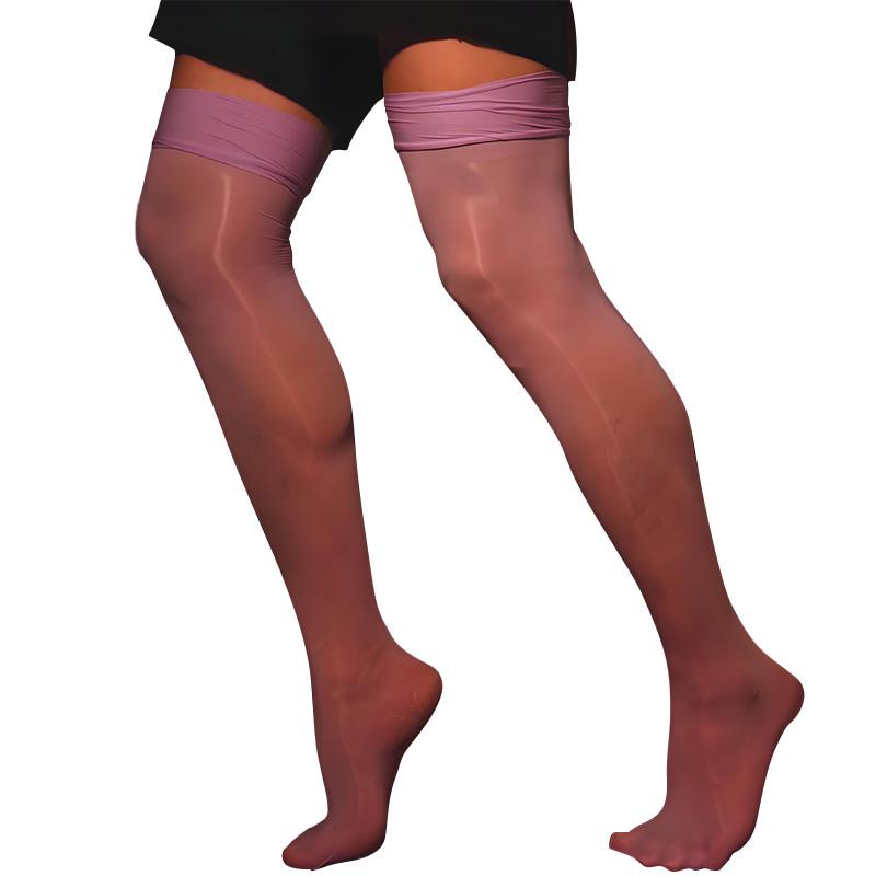 1 пара прозрачных блестящих дышащих бесследных мужских прозрачных ультратонких масляных глянцевых чулок, колготок