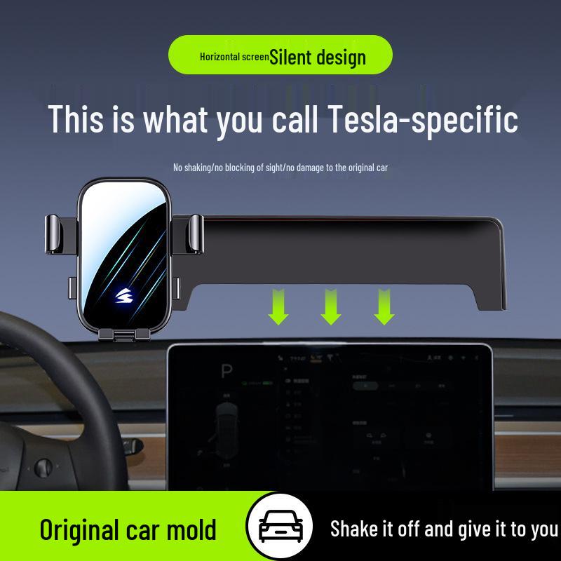 Регулируемый бесшумный автомобильный держатель для телефона Tesla Model 3/Y