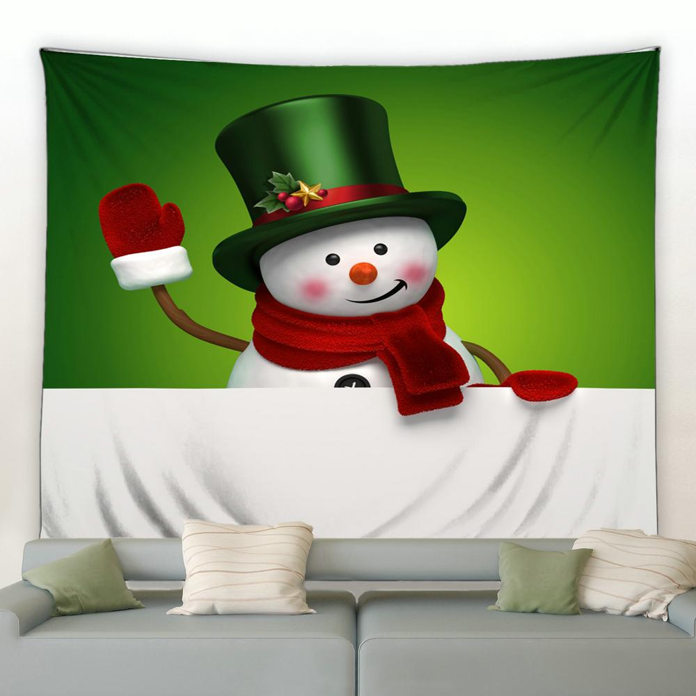 Snowman Christmas Tree Tapestry Christmas Wall Decor Background Fabric Home Decor Christmas Tapestry Tapeçaria De Natal