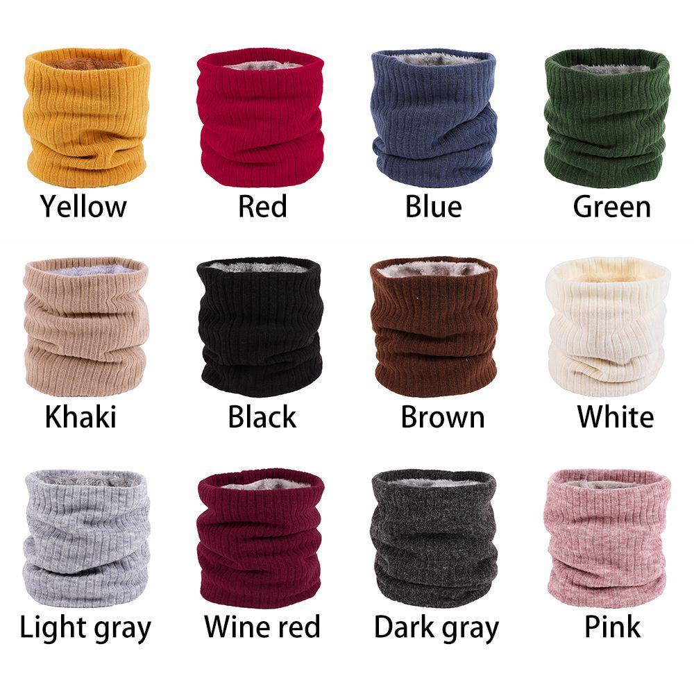 Windproof Collar Scarf Neck Warmer Winter Neck Gaiter Fleece Lined Scarf Circle Loop Scarves