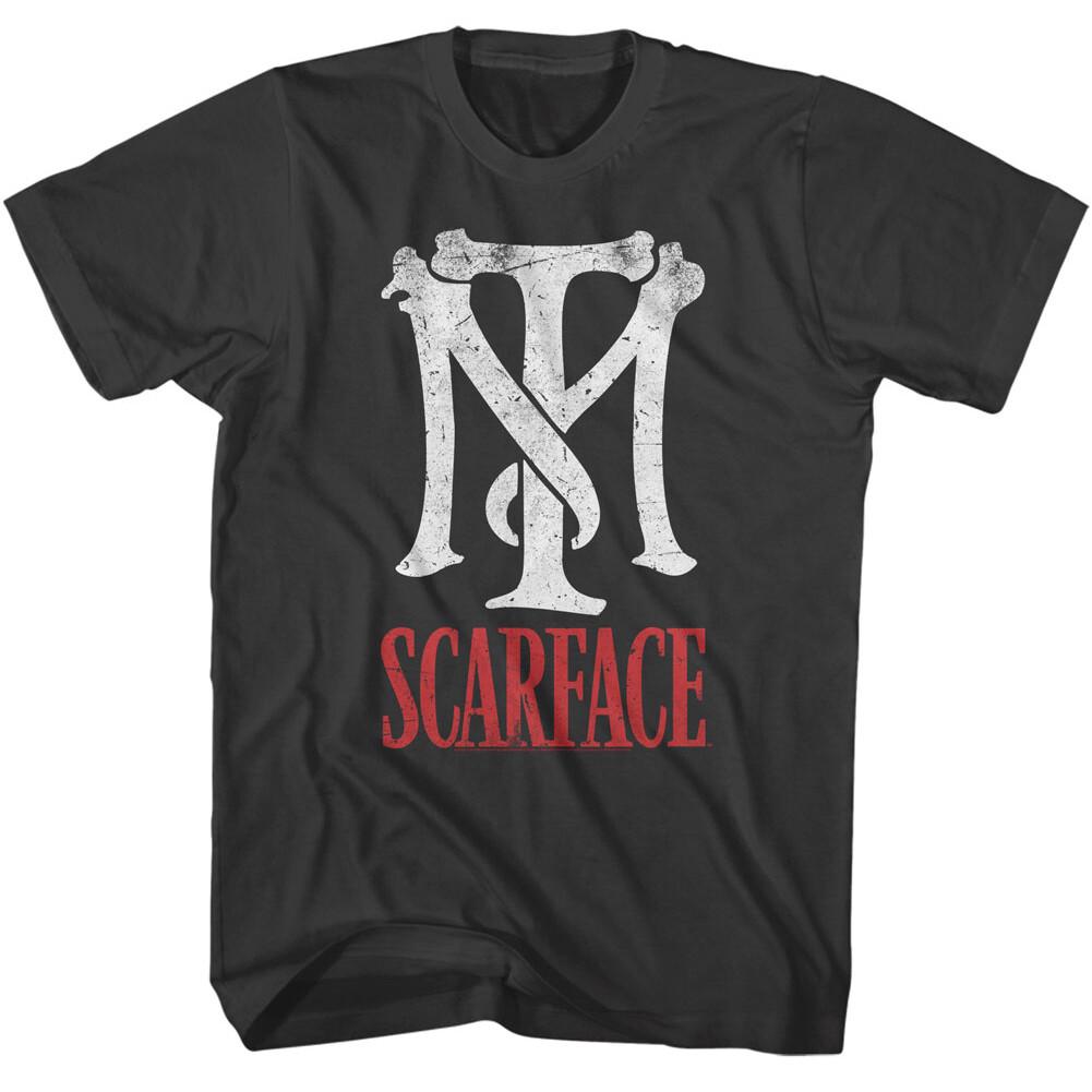 Scarface TM Logo T shirt Licensed Mob Mafia AL Pacino Tony Montana Tee Black