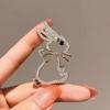Cute Full Of Diamonds Bunny Brooch Niche Personalized Clothing Corsage Versatile Simple Coat With Jewelry Temperament Pin