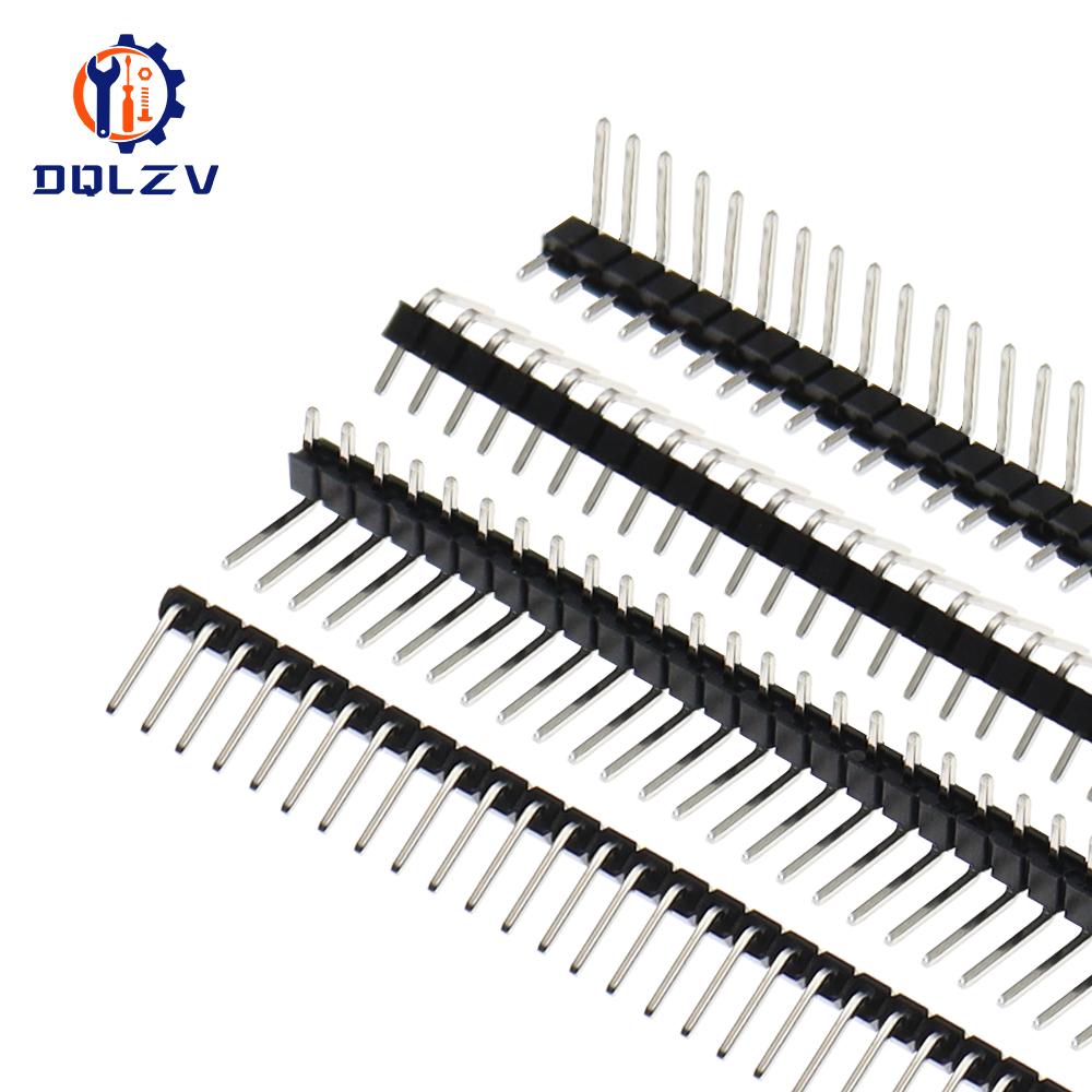 1X40Pin 2.54MM Прямоугольный Однорядный Штыревой Разъем Папа 90 градусов Игольчатый Разъем