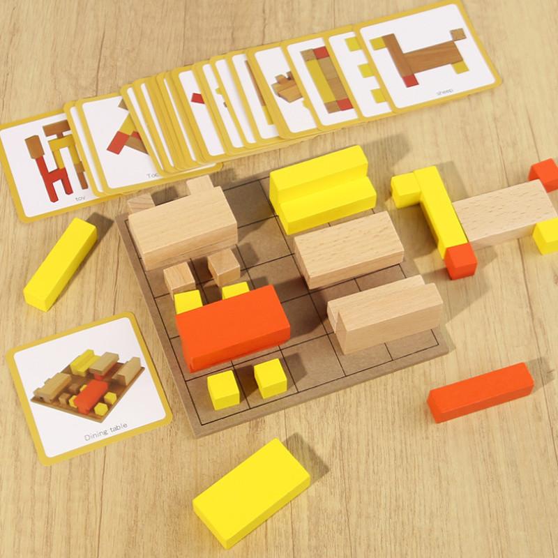 Classic Wooden Puzzle Toy For Children With Logic Geometry Blocks For Cognitive Development
