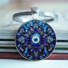 Stylish Blue Magic Eye Alloy Pendant Keychain
