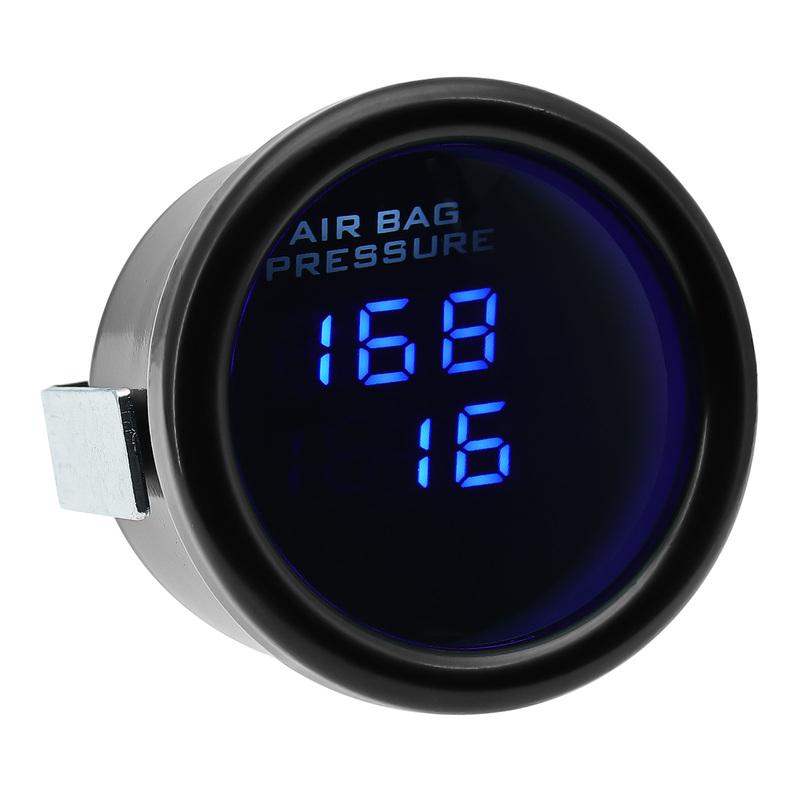 AD 52mm Air Pressure Gauge Blue LED Bar Dual Digital Display For Air Suspension System Air Ride Meter Sensor With Bracket
