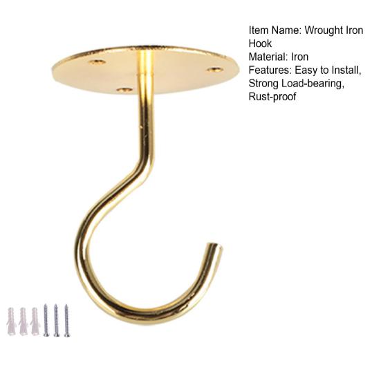 1 комплект настенного крючка, антикоррозийный, прочный, несущий, не падающий, висячие вещи, корзина для цветов, потолочный крючок из кованого железа для дома