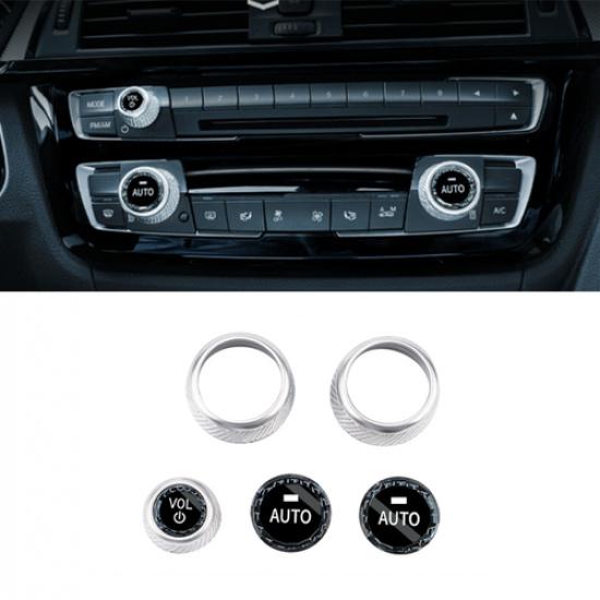 3x 2013- BMW 3 3GT F30 F31 AC AUTO + Volume Control Switch Crystal Knob For BMW 3 | Dustproof | Front | Push Button