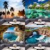 Sea View Wall Tapestry Forest Waterfall Lotus Home Decor Tapestry Living Room Bedroom Wall Decor Backdrop Cloth Tapestry