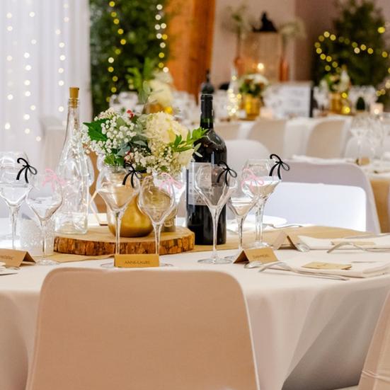 Yousheng 1/12 шт. Бантики Бирки для напитков Акриловые бантики Шармы для винных бокалов для свадебной вечеринки Декор Бантики Маркеры для напитков Многоразовый аксессуар для вечеринки