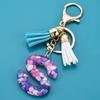 Colorful Acrylic Initial Tassel Keychain - Fashionable Jewelry