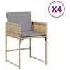 VidaXL Chaises de jardin avec coussins lot de 4 mélange beige 365006