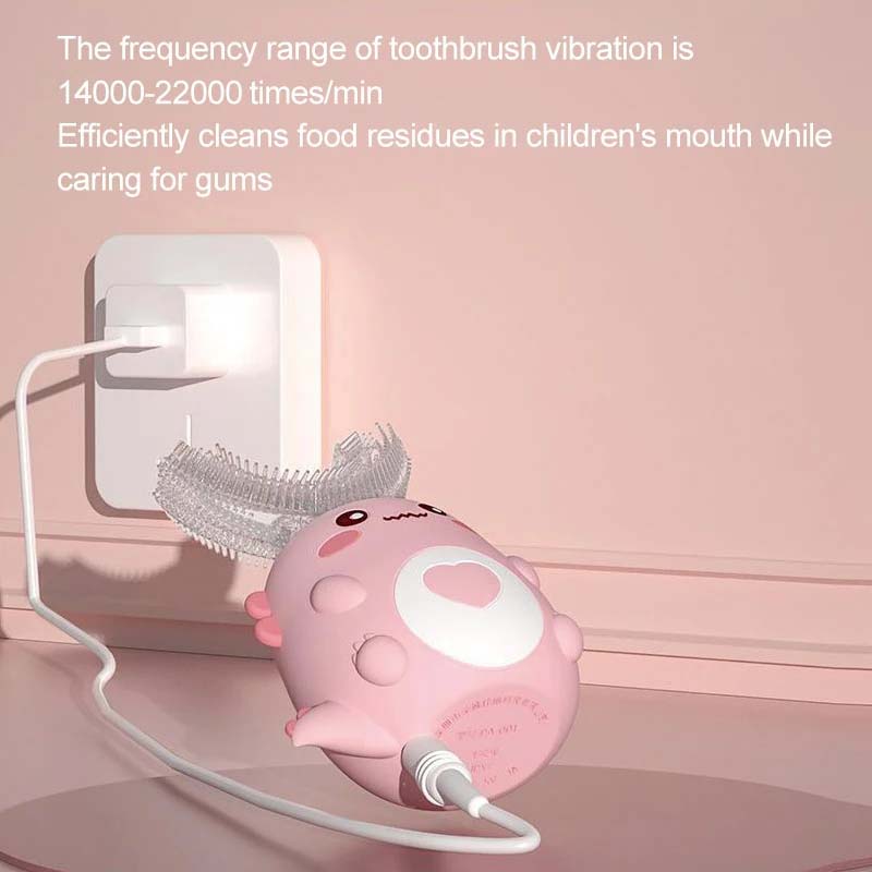 Wireless Charging Automatic Toothbrush Travel Home Dual Use 360 Teeth Whitening Silicone Electric Toothbrush IPX7 for Children