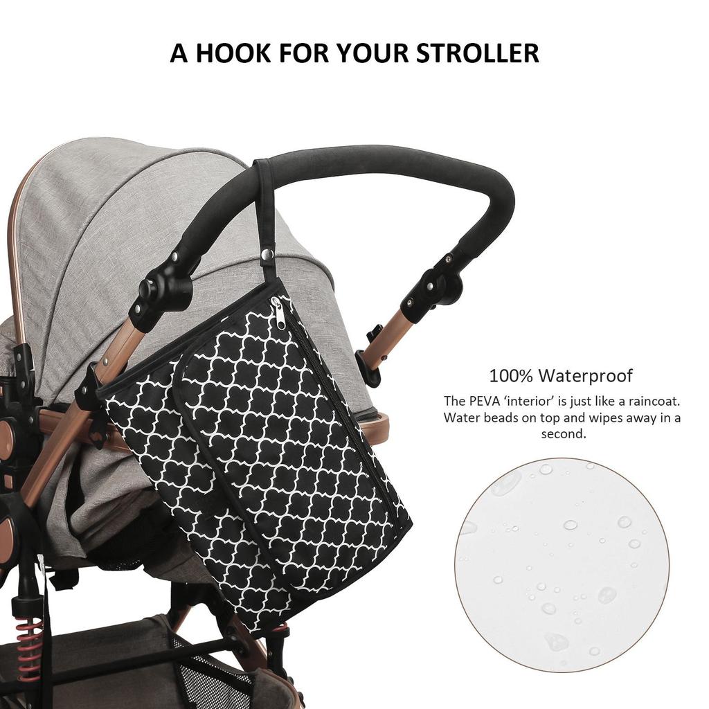 CPC Portable Waterproof Diaper Changing Pad with Wet Wipe Mommy Bag